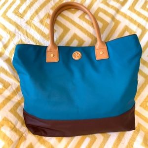 Tory Burch blue/brown shoulder bag tote